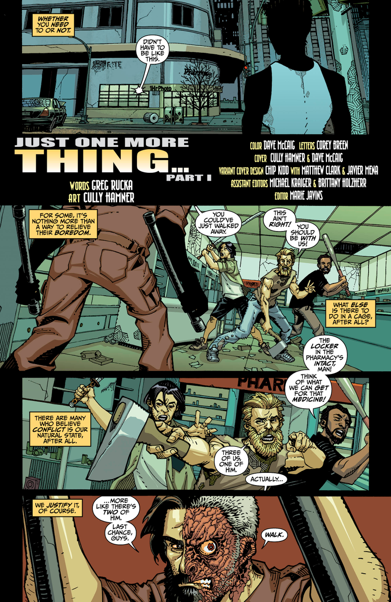 Illustration for article titled Exclusive DC preview: Rucka and Montoya reunite for Convergence: The Question